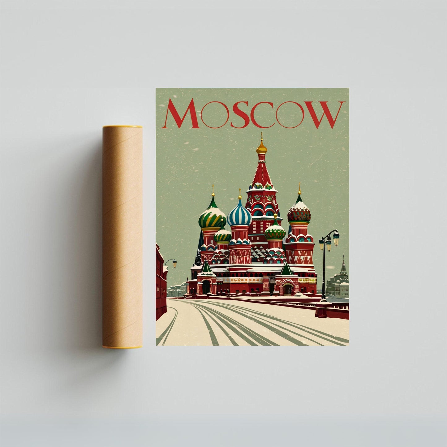 Moscow Vintage Travel Poster - Timeless Russian Majesty