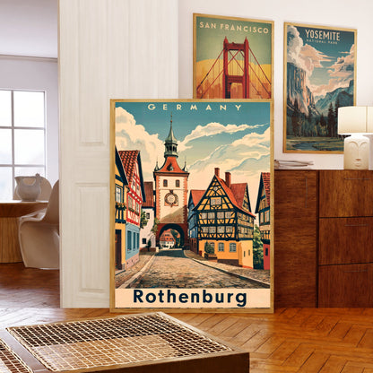 Rothenburg Vintage Travel Poster - Timeless Medieval Charm