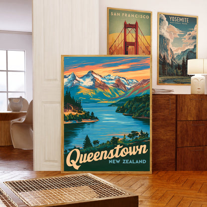 Queenstown Vintage Travel Poster