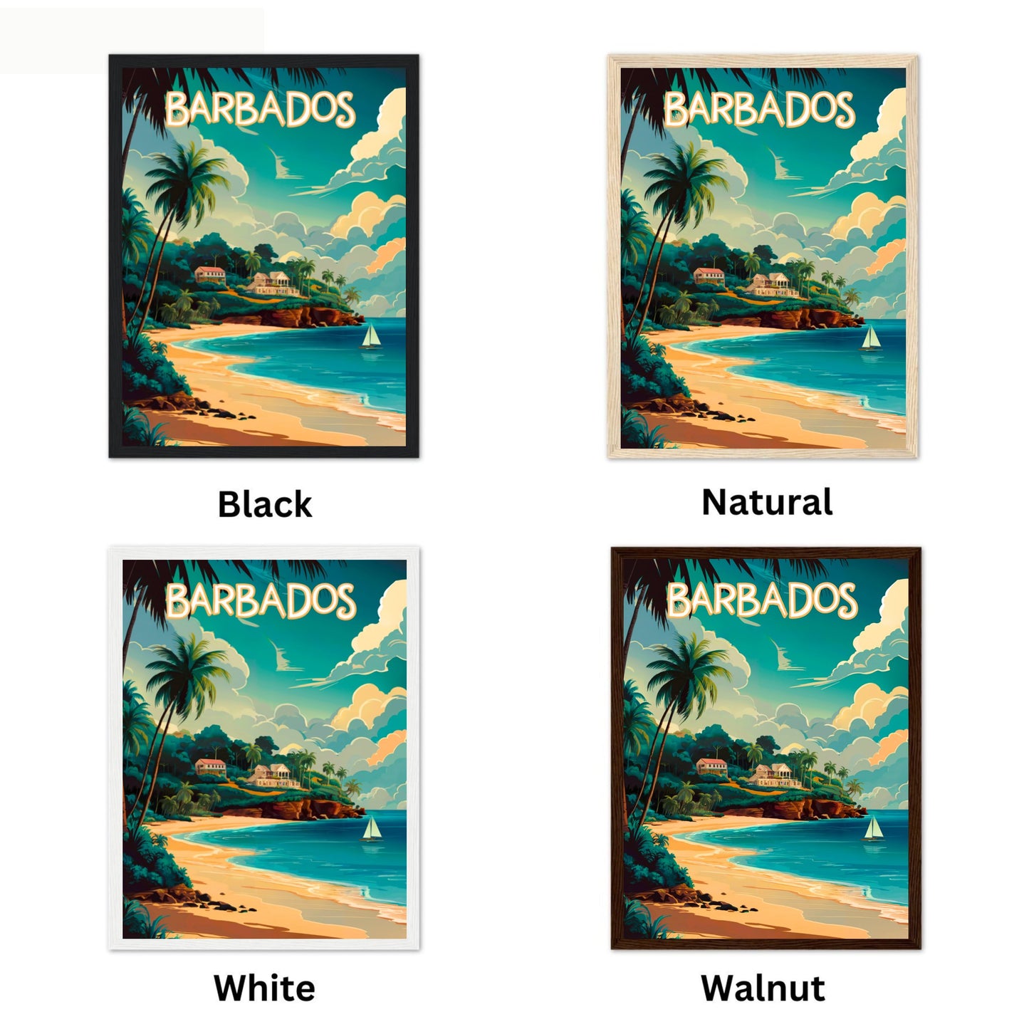 Barbados Vintage Travel Poster