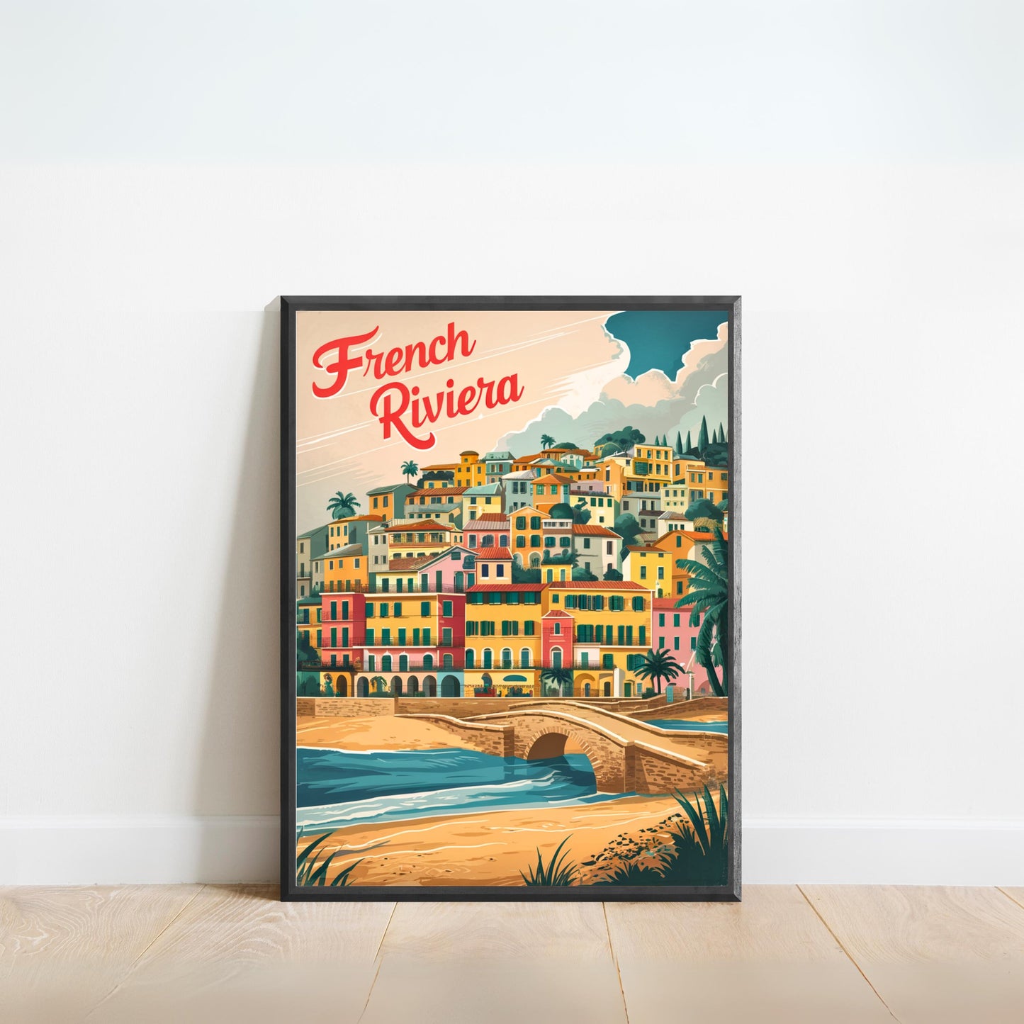 French Riviera Vintage Travel Poster - Timeless Mediterranean Glamour