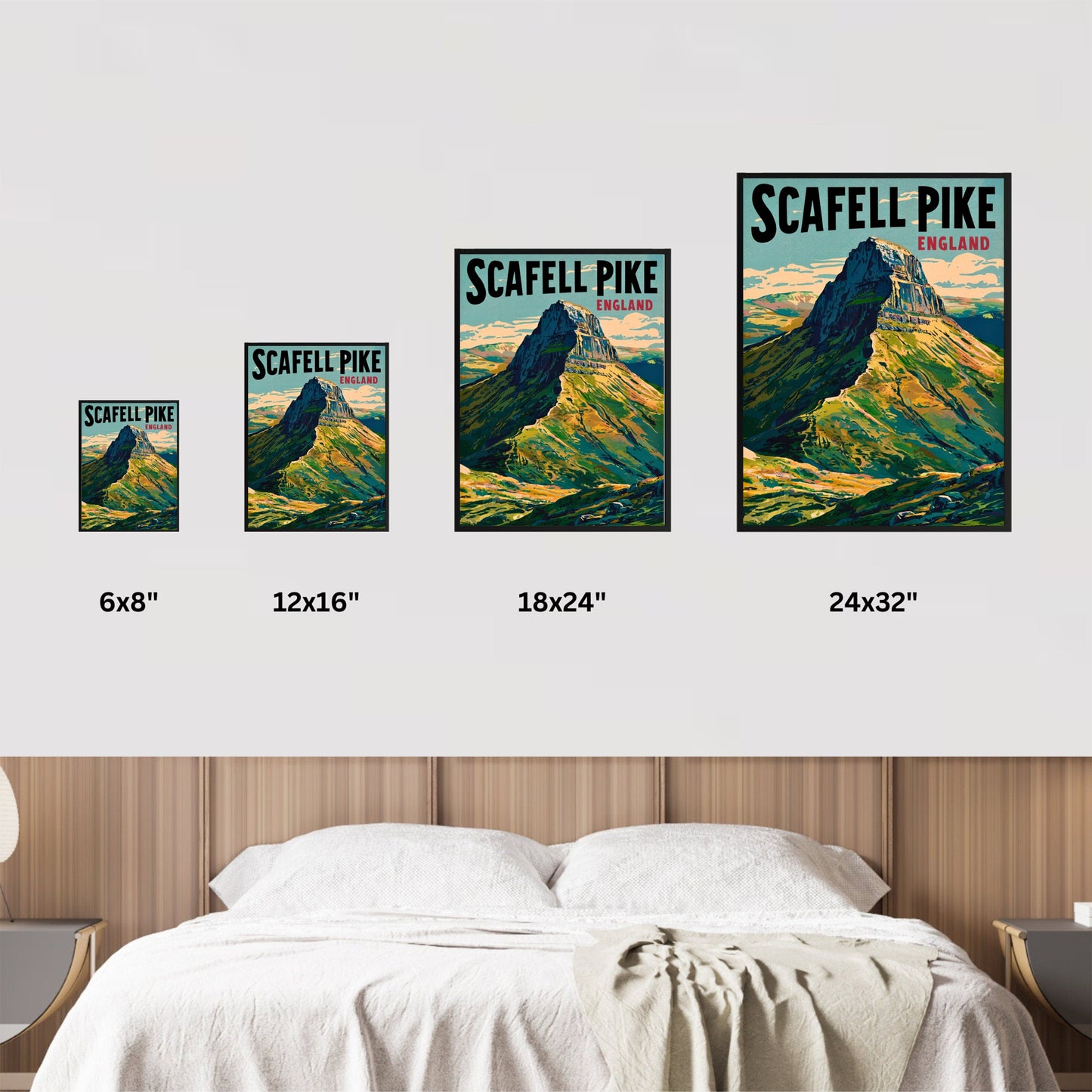 Scafell Pike Vintage Travel Poster  - Majestic Peak View