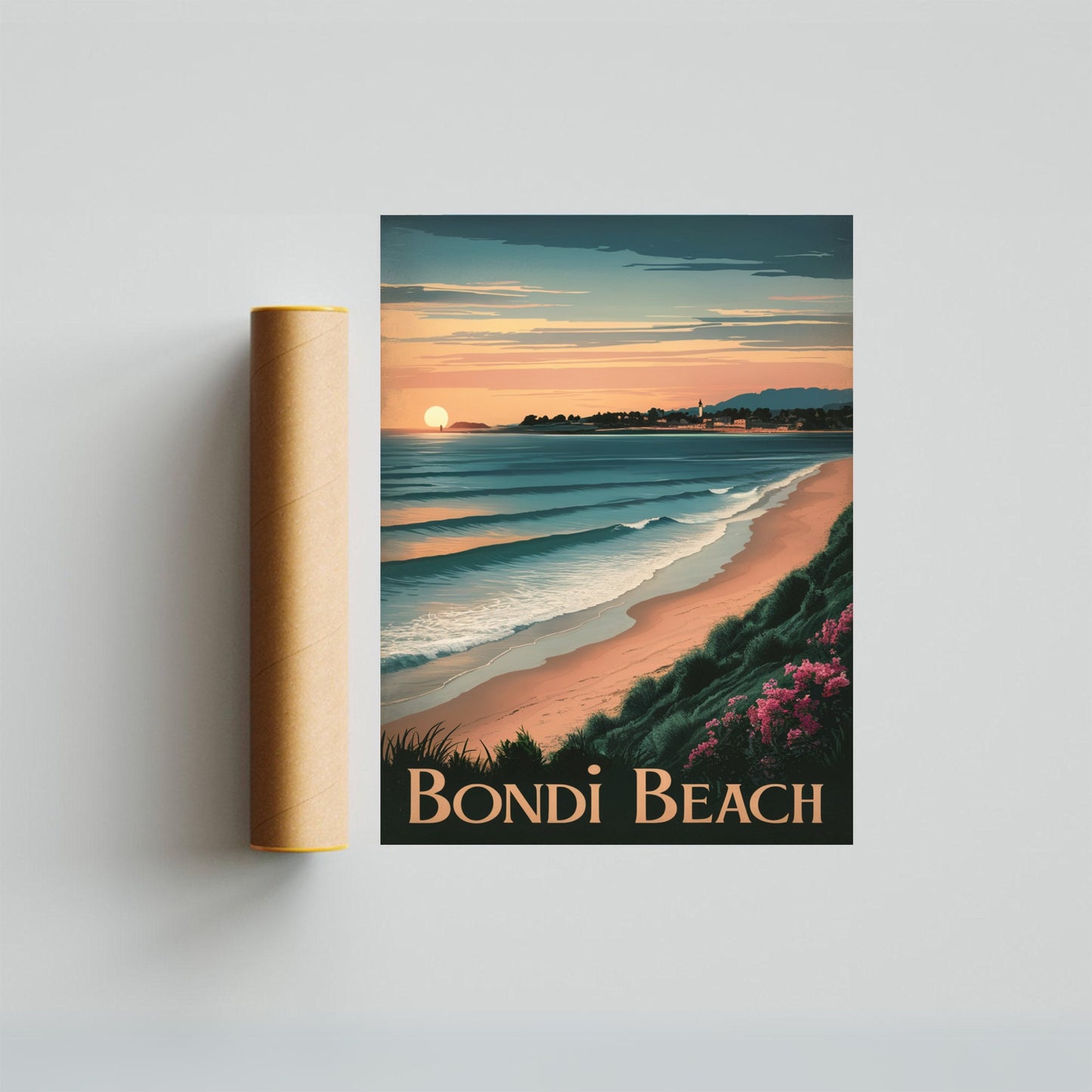 Bondi Beach Vintage Travel Poster