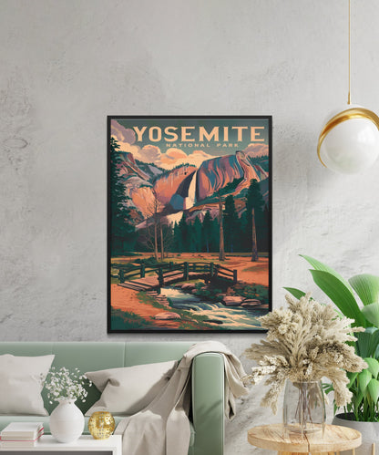 Yosemite Vintage Travel Poster - Wilderness Splendor