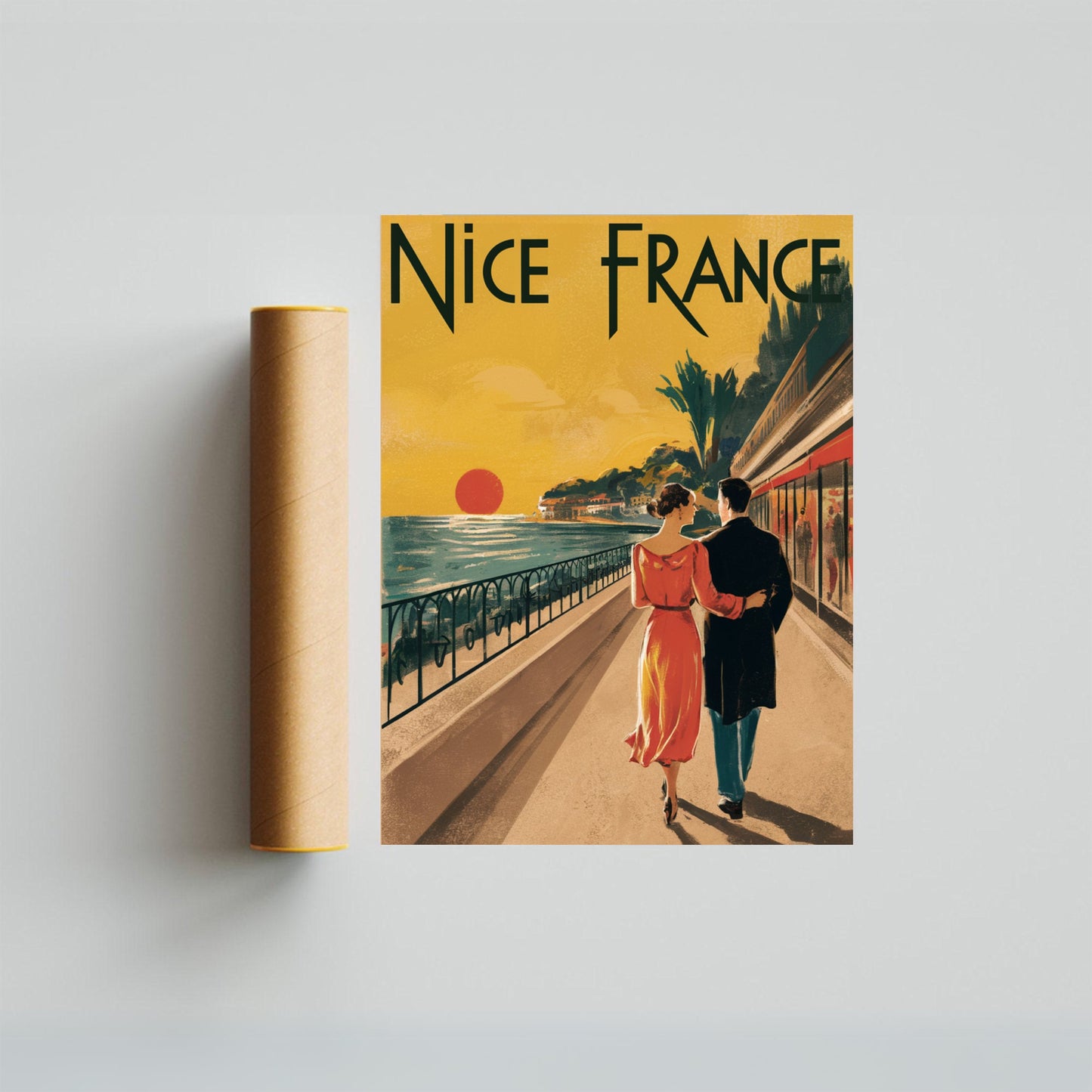 Nice Vintage Travel Poster - Mediterranean Sunshine