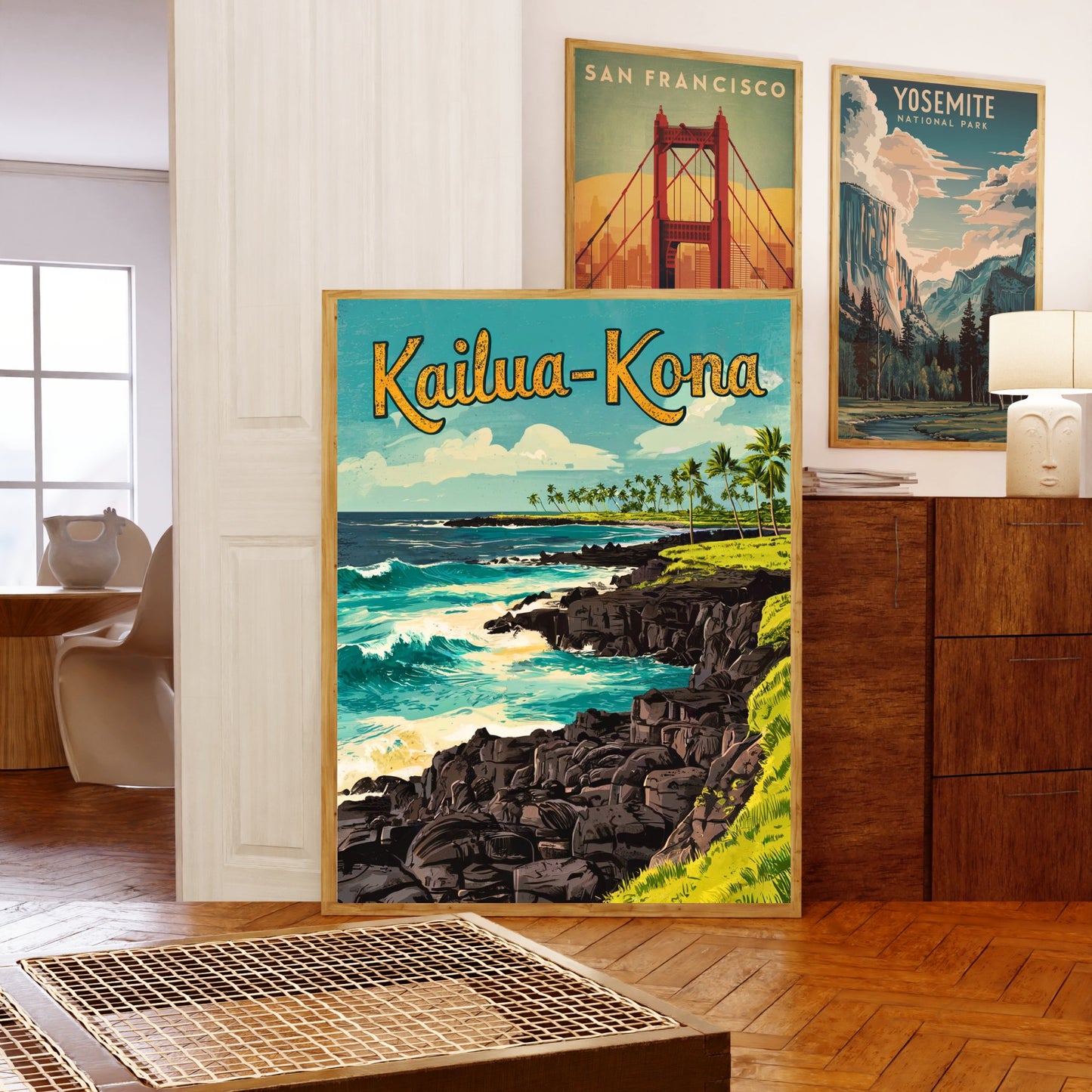 Kailua-Kona Vintage Travel Poster