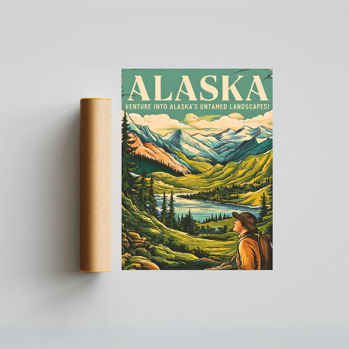 Alaska Vintage Travel Poster - Untamed Beauty