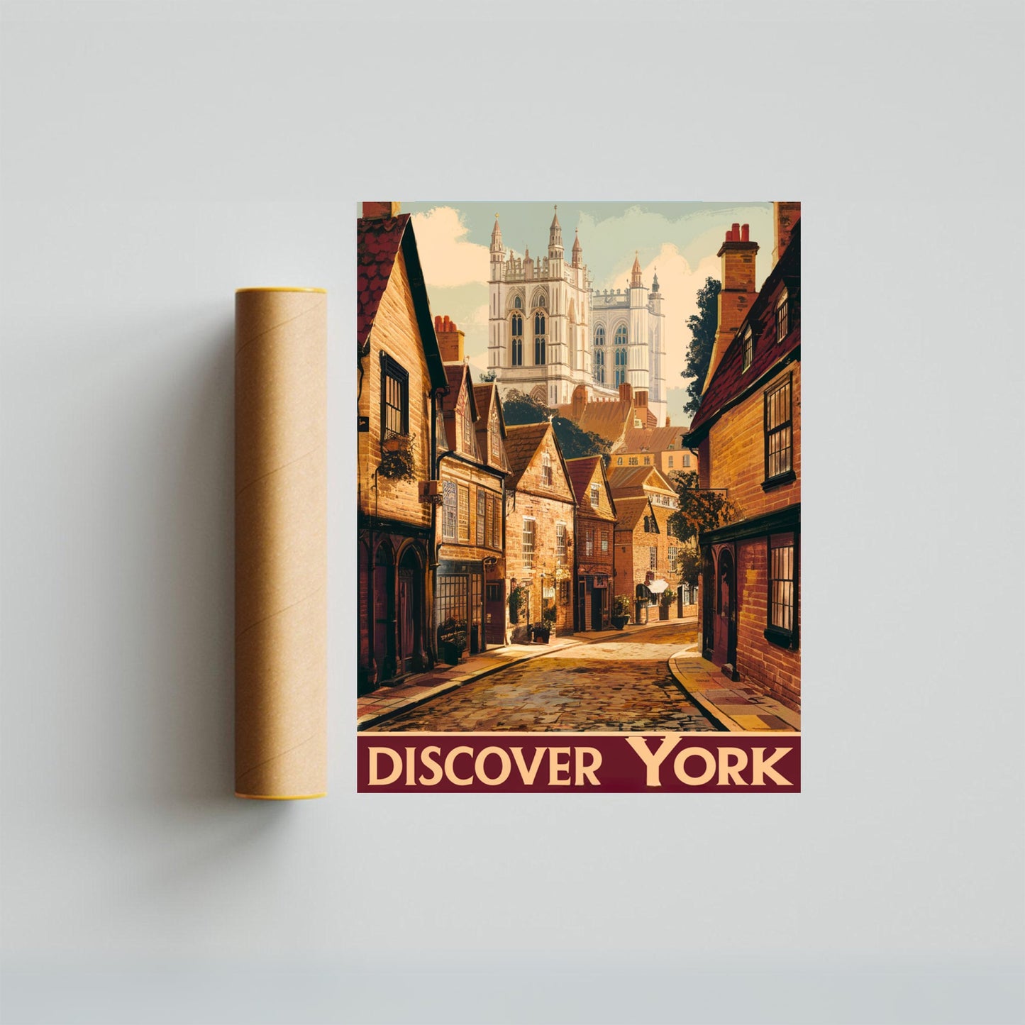 York Vintage Travel Poster -  Historic Charm