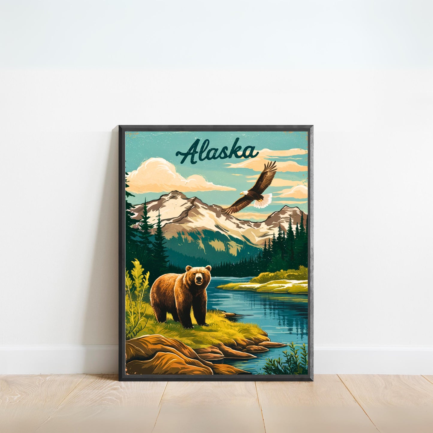 Alaska Vintage Travel Poster - Northern Wilderness