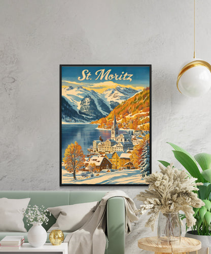 St. Moritz Vintage Travel Poster