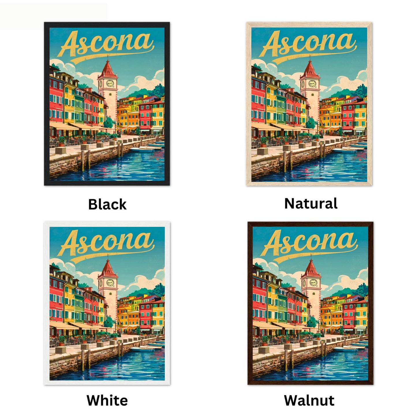 Ascona Vintage Travel Poster - Swiss Elegance by the Water