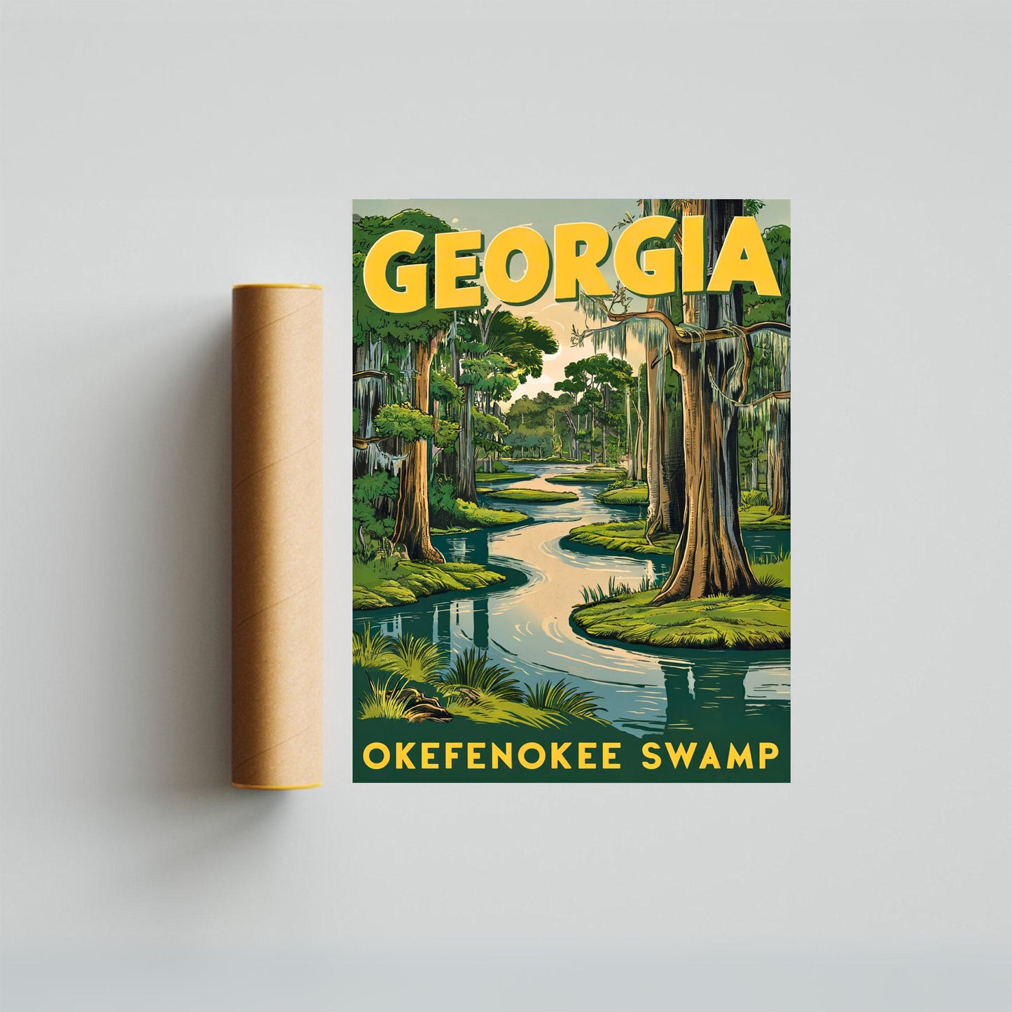 Okefenokee Swamp Vintage Travel Poster