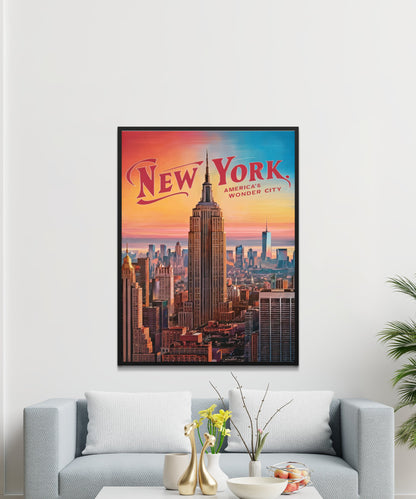 New York Vintage Travel Poster