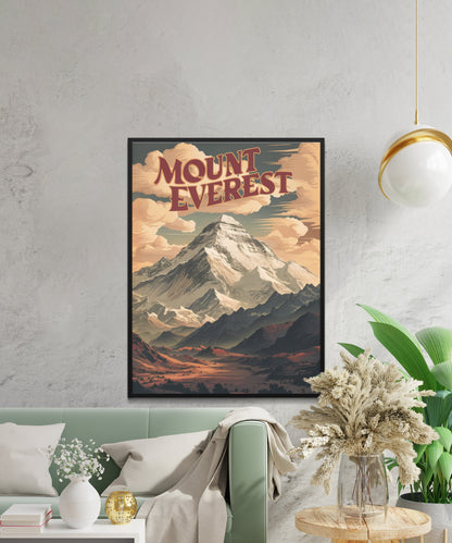 Mount Everest Vintage Travel Poster- Summit Serenity