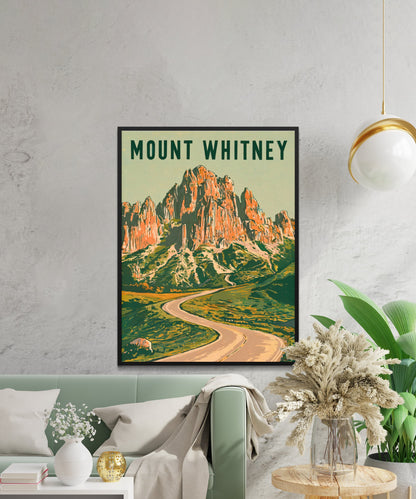 Mount Whitney Vintage Travel Poster - Alpine Wilderness