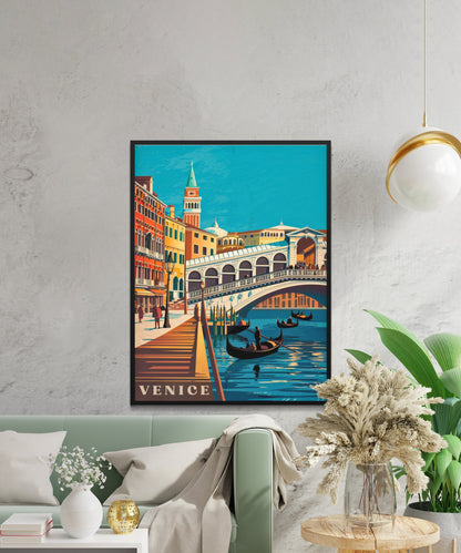 Venice Vintage Travel Poster - Gondola Dreams