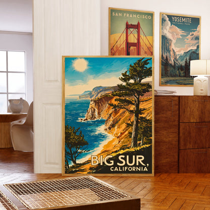 Big Sur Vintage Travel Poster - Timeless Coastal Majesty