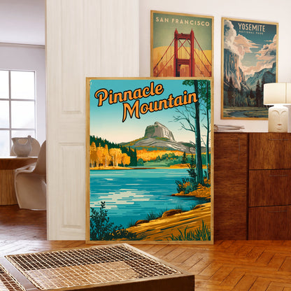 Pinnacle Mountain Vintage Travel Poster - Majestic Peaks