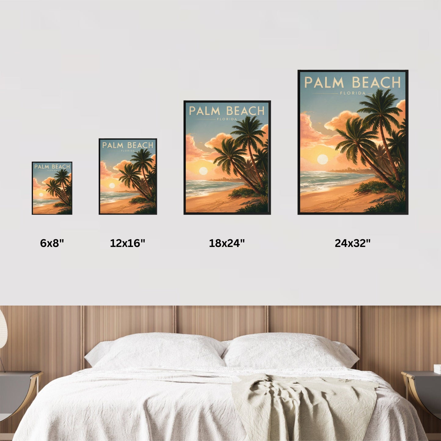 Palm Beach Vintage Travel Poster - Oceanfront Charm