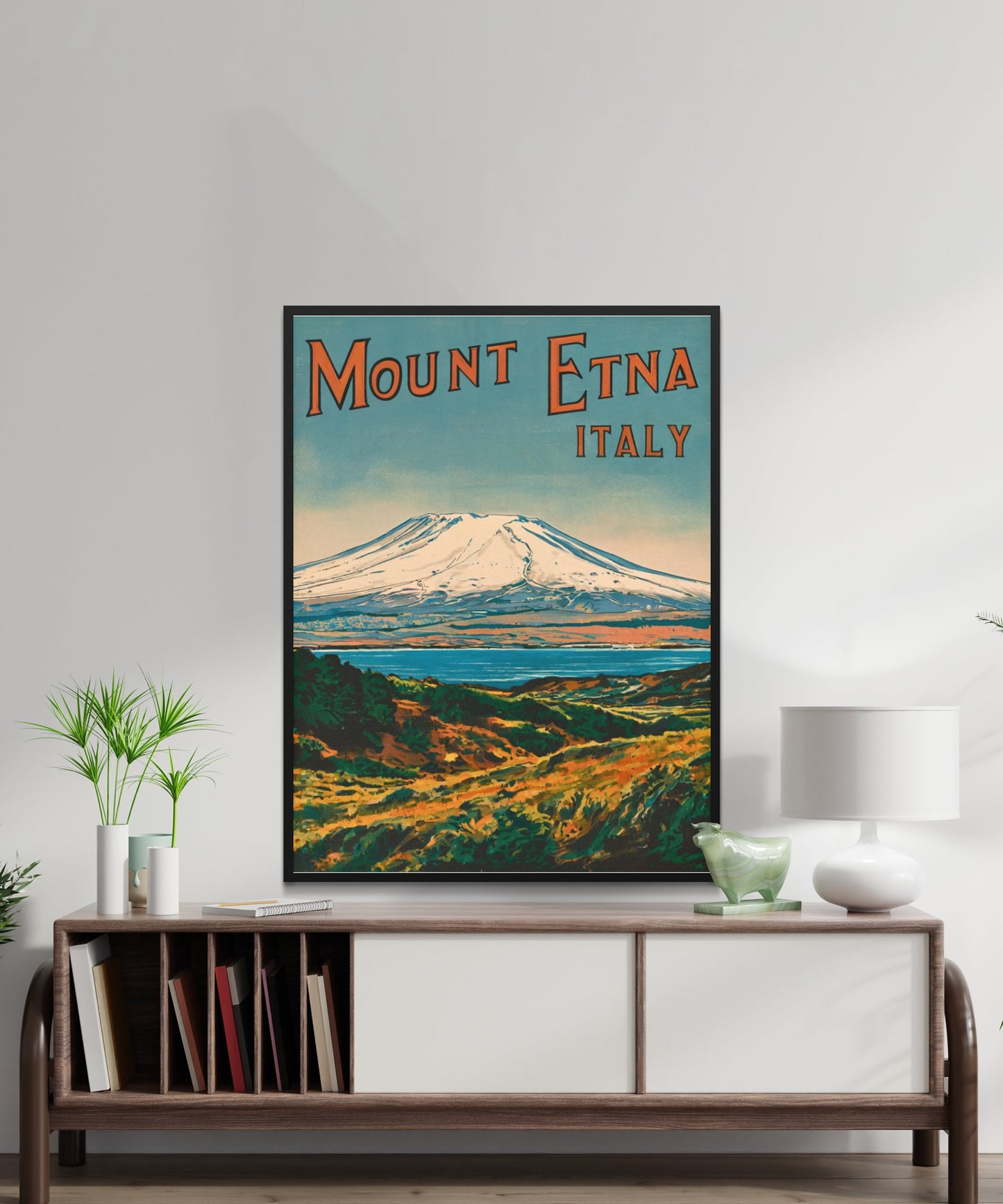 Mount Etna Vintage Travel Poster