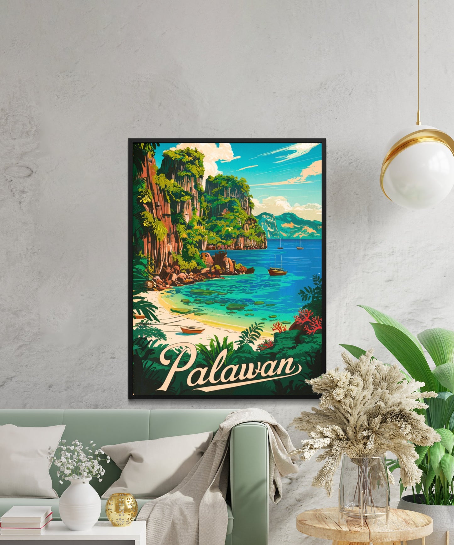 Palawan Vintage Travel Poster - Beautiful Views