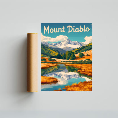 Mount Diablo Vintage Travel Poster - Rugged Beauty