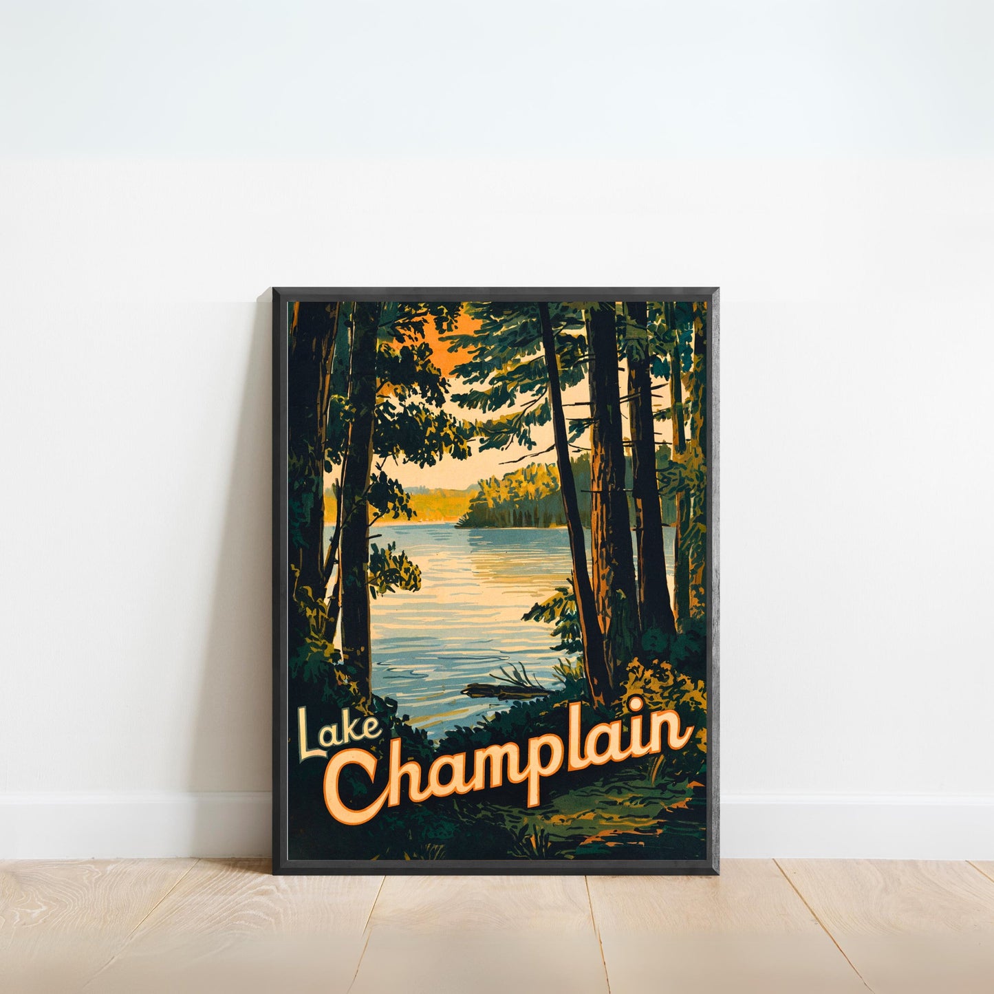 Lake Champlain  Vintage Travel Poster