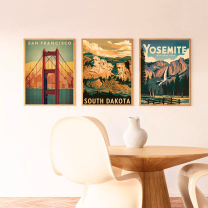 South Dakota Vintage Travel Poster