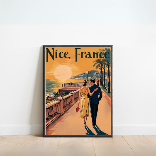 Nice Vintage Travel Poster - Timeless French Riviera Elegance