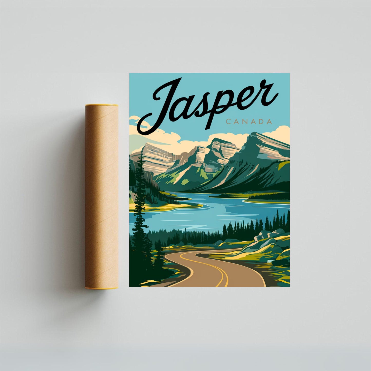 Jasper Vintage Travel Poster -  Scenic Beauty