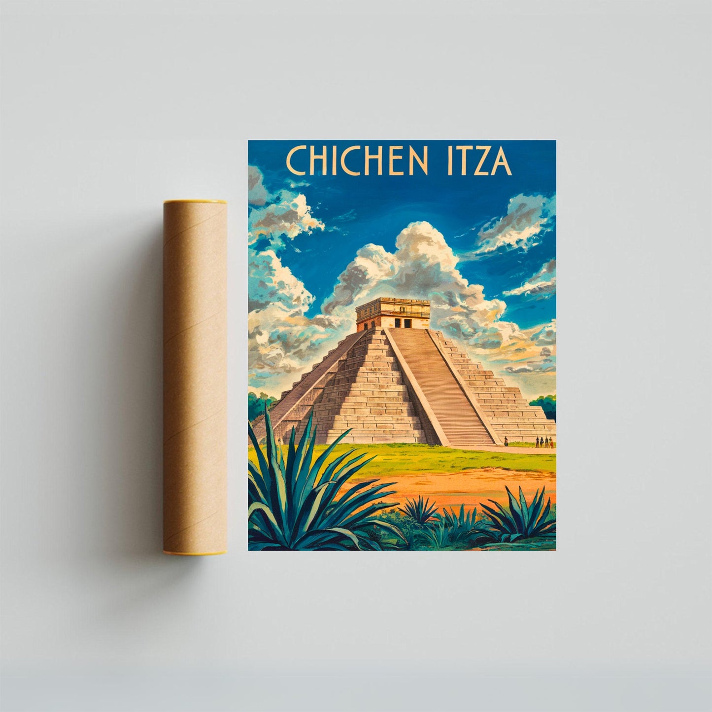 Chichen Itza Vintage Travel Poster