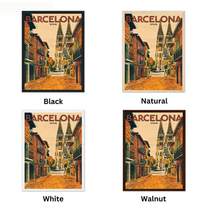 Barcelona Vintage Travel Poster  - City of Art and Culture