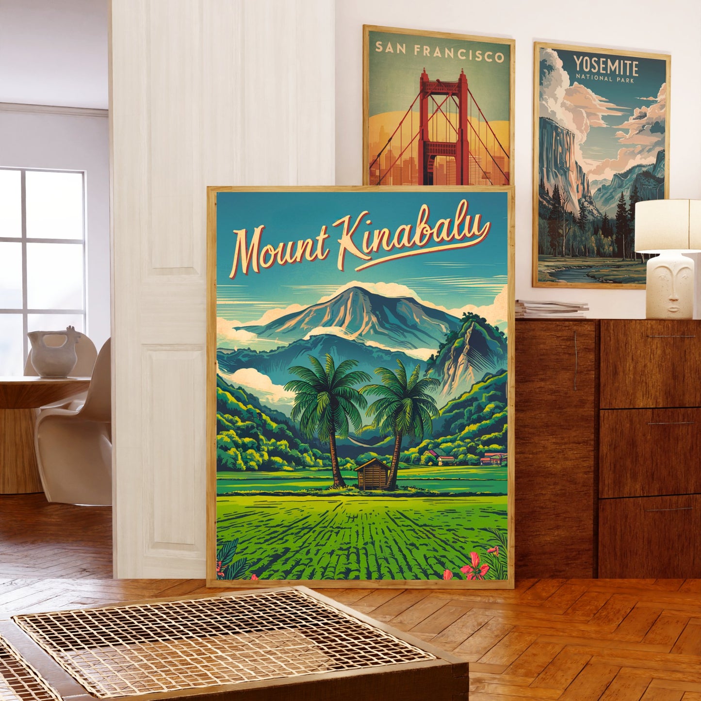 Mount Kinabalu Vintage Travel Poster - Majestic Climb