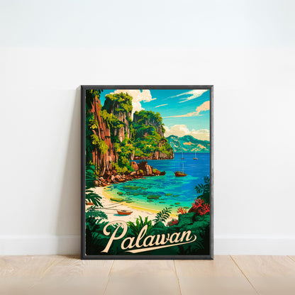 Palawan Vintage Travel Poster - Beautiful Views