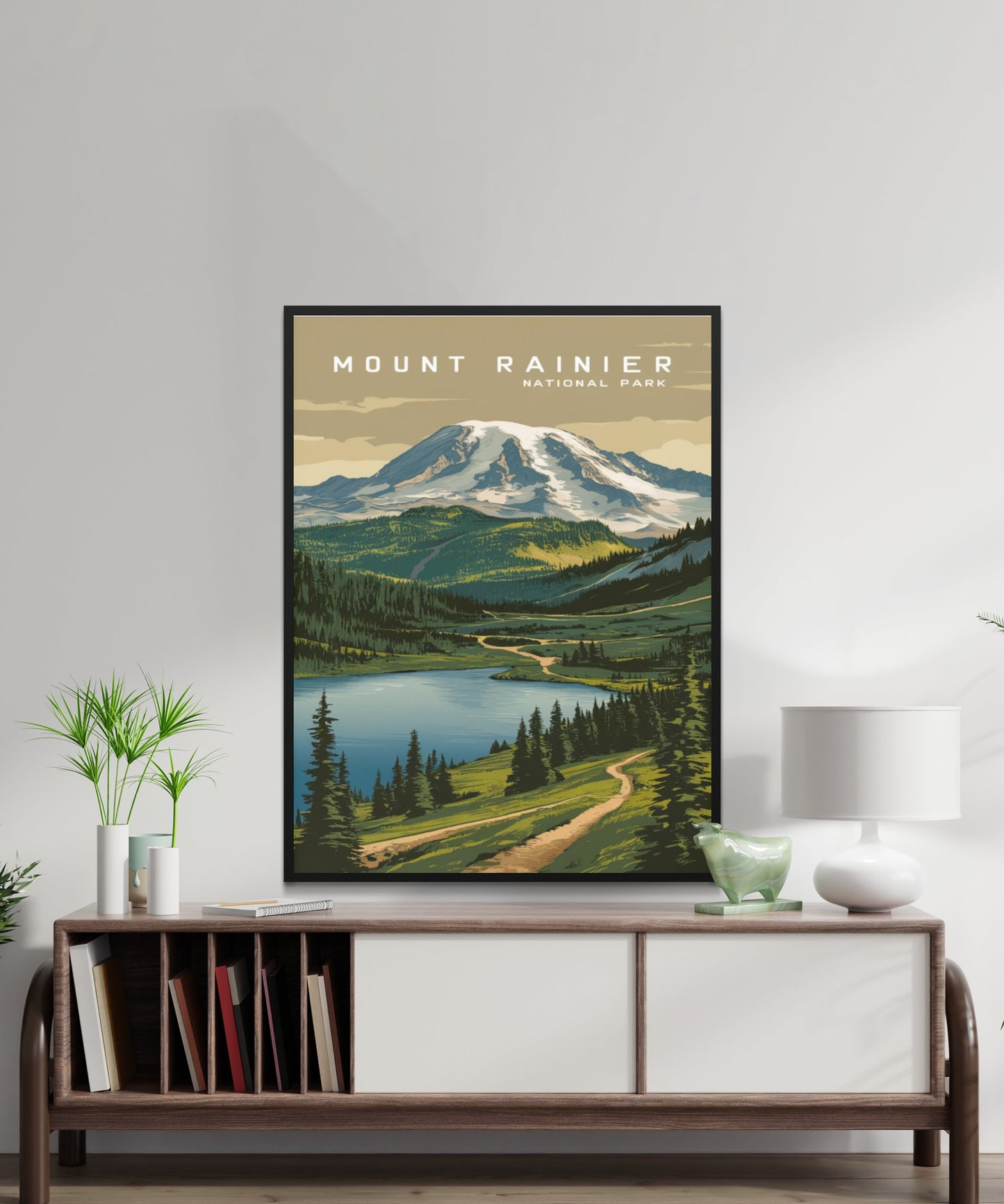 Mount Rainer Vintage Travel Poster