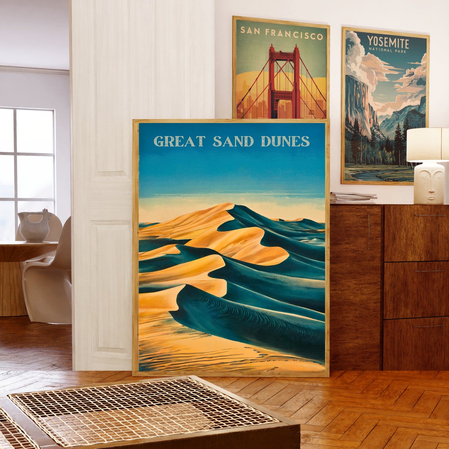 Great Sand Dunes Vintage Travel Poster - Sands and Peaks