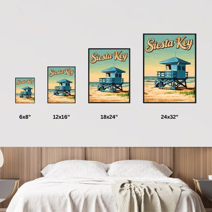 Siesta Key Vintage Travel Poster - Tropical Tranquility