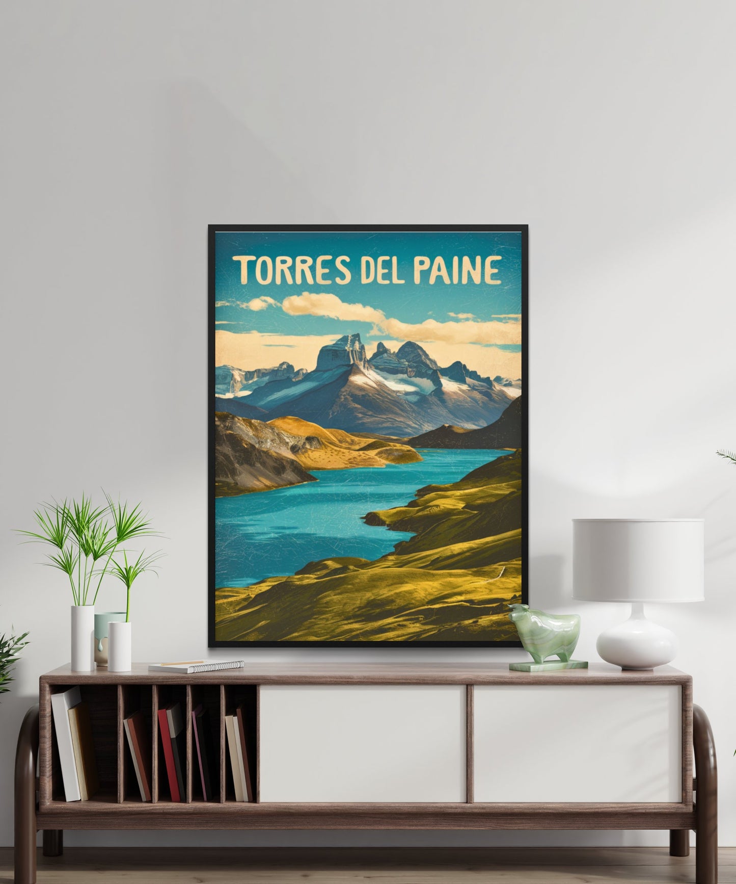 Torres del Paine Vintage Travel Poster - Majestic Patagonia