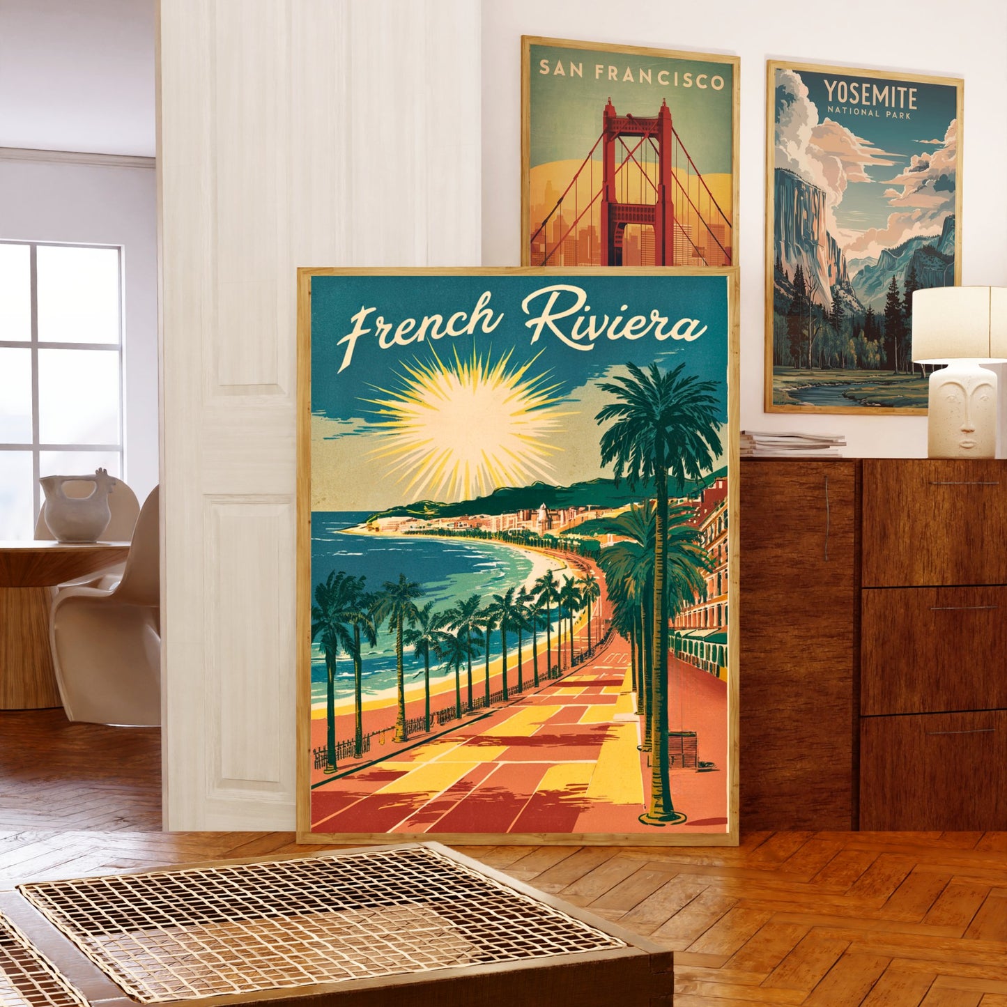 French Riviera Vintage Travel Poster