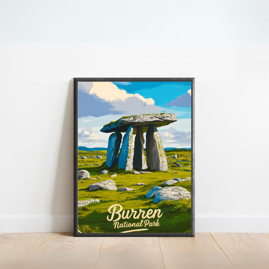 The Burren National Park Vintage Travel Poster - Rocky Expanse