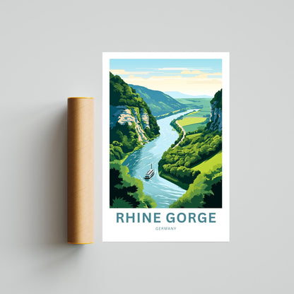 Rhine Gorge Travel Poster