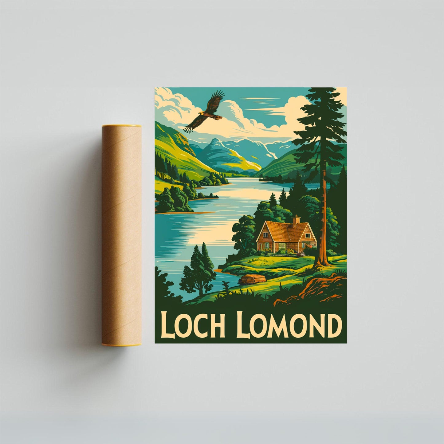 Loch Lomond Vintage Travel Poster - Pristine Lakes