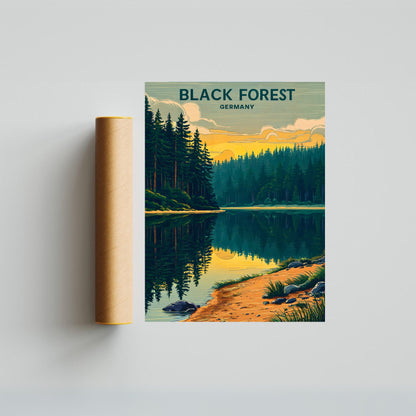 Black Forest Vintage Travel Poster  - Germany Forest