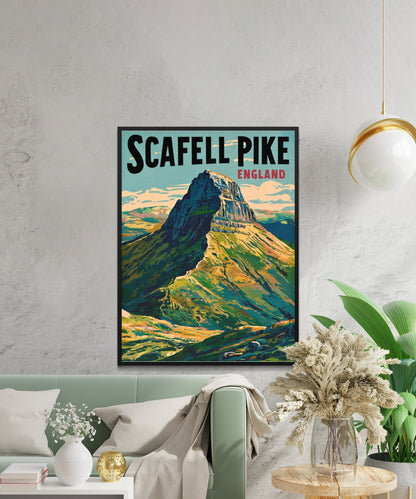 Scafell Pike Vintage Travel Poster  - Majestic Peak View