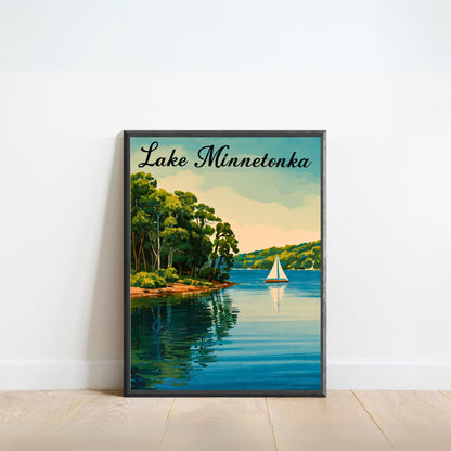 Lake Minnetonka Vintage Travel Poster