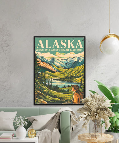 Alaska Vintage Travel Poster - Untamed Beauty