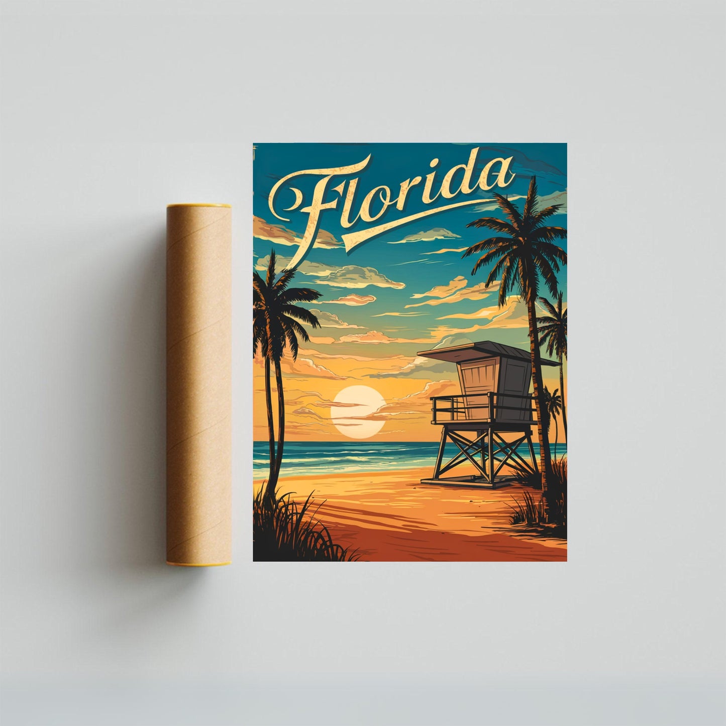 Florida Vintage Travel Poster - Tropical Florida Escapes