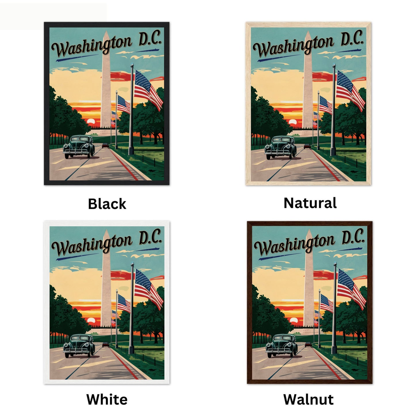 Washington D.C. Vintage Travel Poster