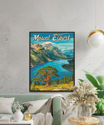 Mount Elbert Vintage Travel Poster