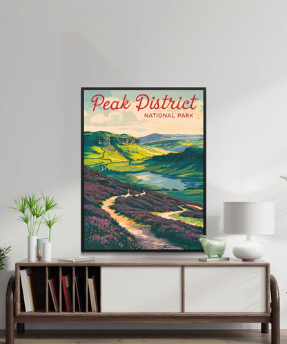 Peak District Vintage Travel Poster